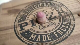 ????????????The Grubby Boy Tears Up Pizza with His Large Guy Meat and Sprays a Massive Humungous Pop-Shot"Sheer Pleasure Gel Sauce"