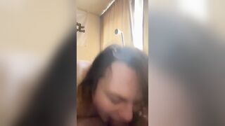 Trans damsel deep throating ex-boyfriends smallish fuck-stick