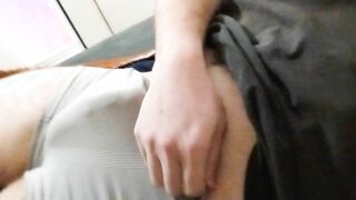 young college-aged year older with puny fuckpole stroking