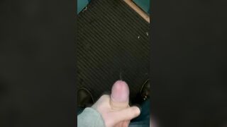 Masturbating off and nutting in a public ELEVATOR! I can be seen at any moment!