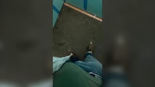 Masturbating off and nutting in a public ELEVATOR! I can be seen at any moment!