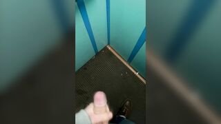 Masturbating off and nutting in a public ELEVATOR! I can be seen at any moment!