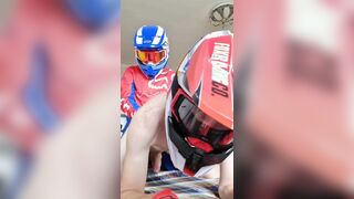 Motorcyclist drilled a stud in mxhelmet