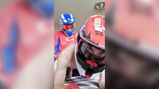 Motorcyclist drilled a stud in mxhelmet