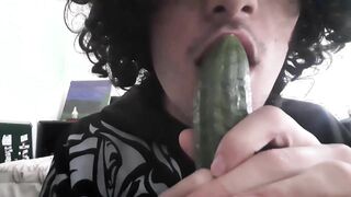 riding dad's 8 inch cucumber (obedient male moaning & whinging)