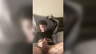 Femboy Strokes Off On Camera